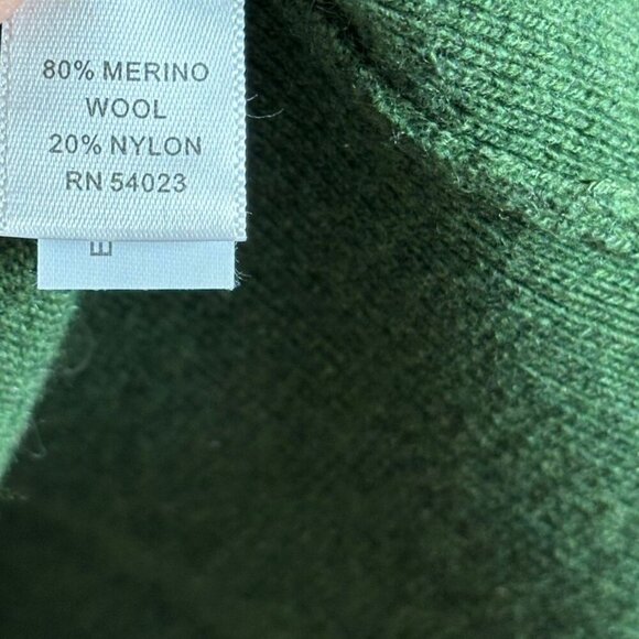 Banana Republic Mens Merino Wool Striped On Sleeves Sweater Army Green Sz Large - Picture 7 of 9